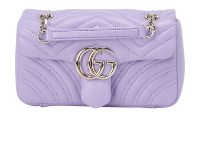 Small Marmont Flap, &pound;895, Handbags, Purple, Leather, Front view